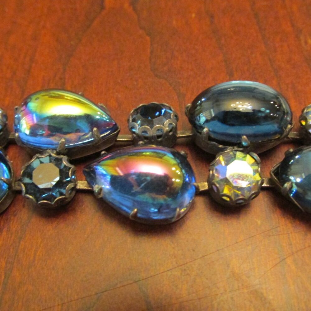 Vintage Signed REGENCY Blue JEWELS Bracelet - Picture 5 of 6